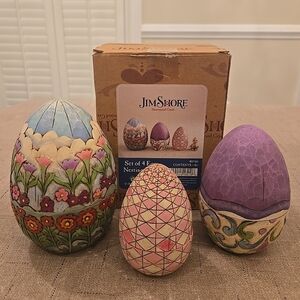 Jim Shore 'Set Of 4 Eggs Nesting Boxes' Figurine ORIGINAL BOX